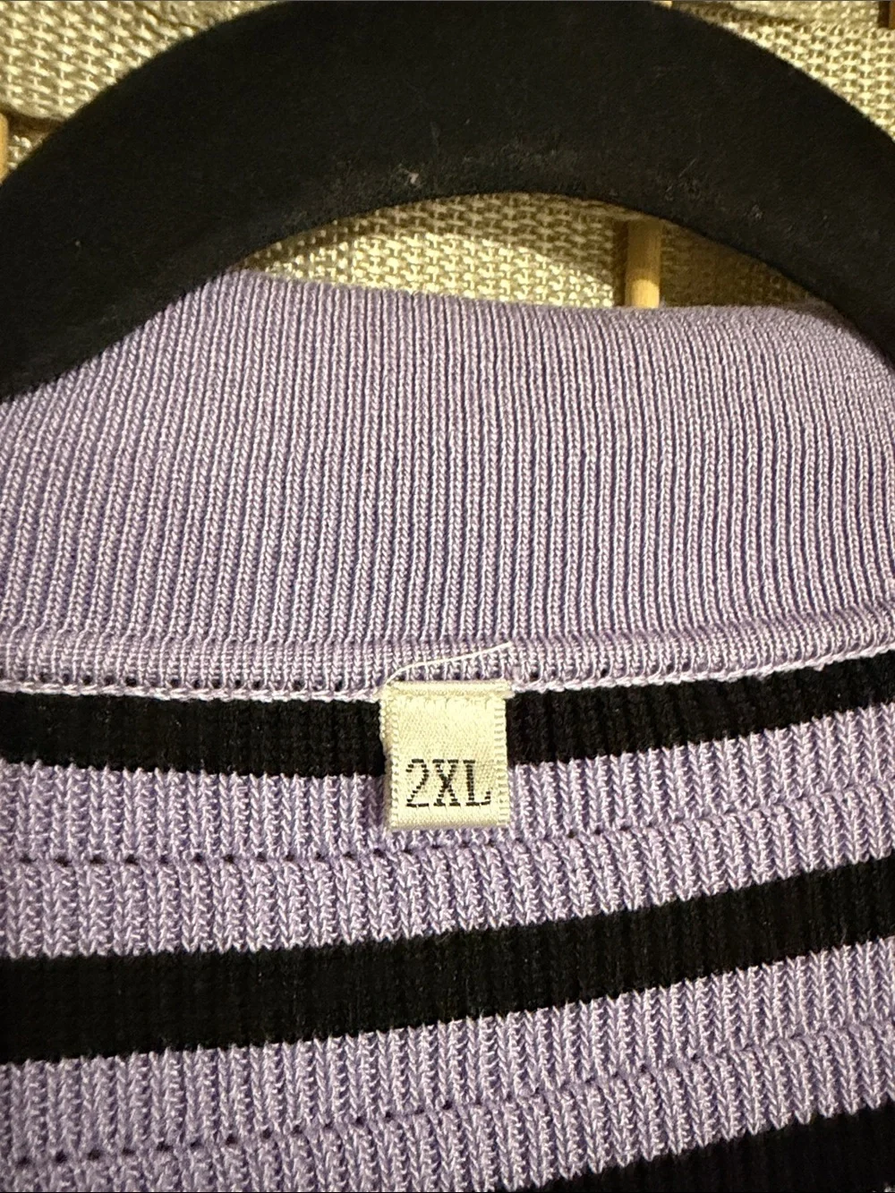 Lavender and Black Knit Matching Set